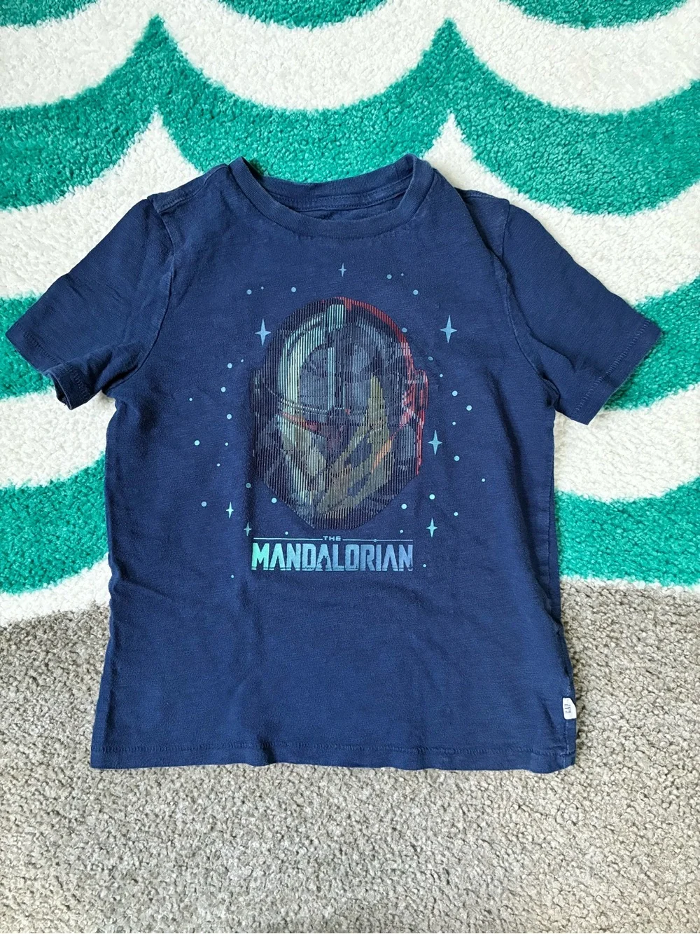 Gap x Star Wars Mandalorian Interactive Tee (Navy/Multi) Size S (6-7)